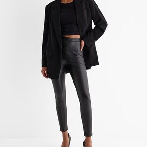 Express - Super High Waisted Faux Leather Leggings - Large
